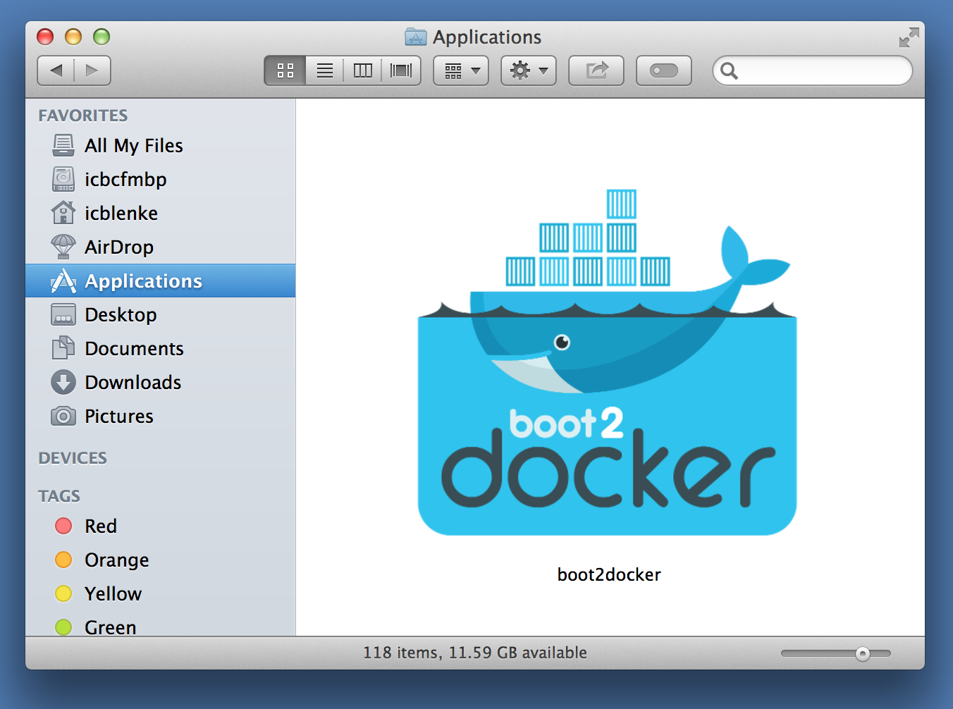 Boot2docker app is in Applications